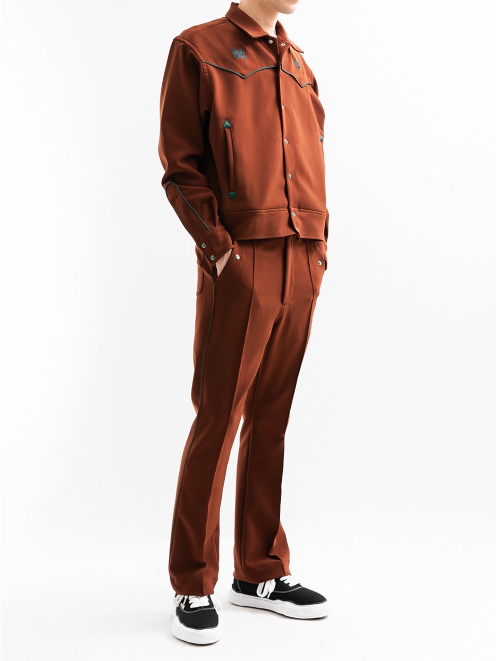 NEEDLES 2 Piece Rust Brown Western-Style Jacket with Embroidered Details